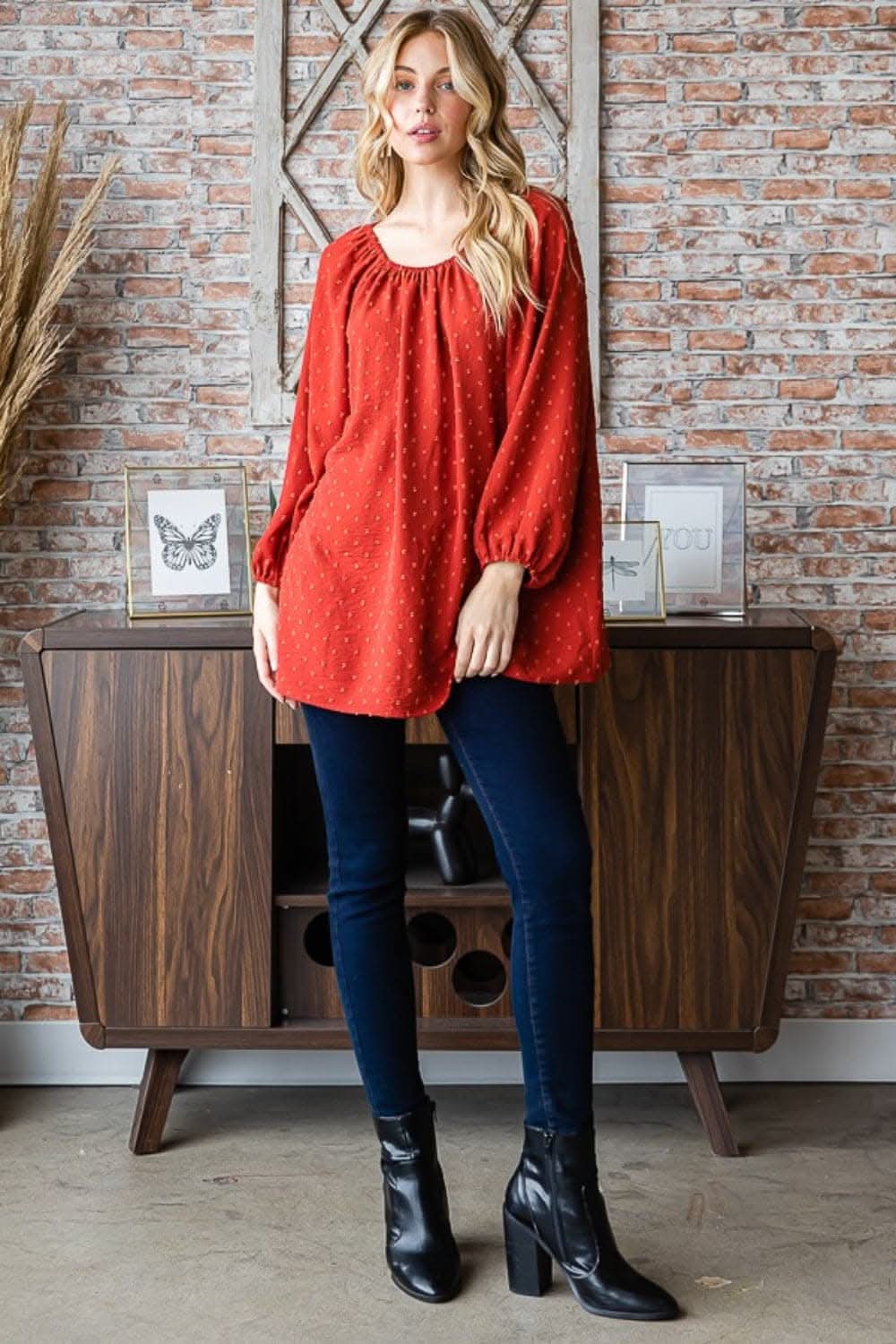 Heimish off-shoulder swiss dot top - Love Salve